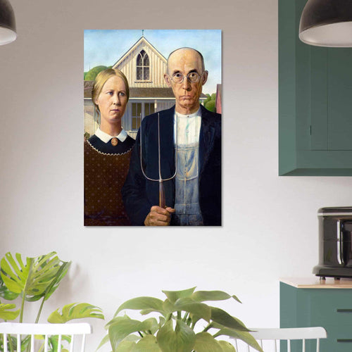 Artfulprints  Grant Wood - American gothic   poster 30x40 cm - vtwonen shop