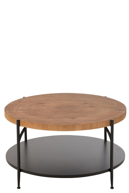 J-Line salontafel Voni - mdf/ijzer - zwart/naturel