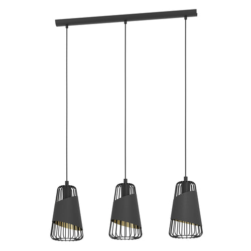 EGLO hanglamp Austell - e27 - 76,5 cm - zwart/goud - vtwonen shop