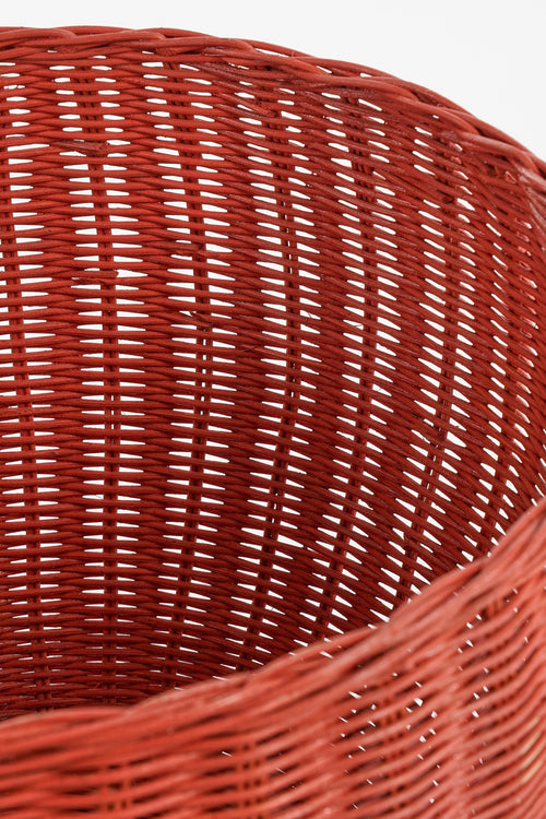 Mica Decorations  Opbergmand met Deksel - Set van 2 - H48 x Ø30 cm - Rotan - Rood - vtwonen shop