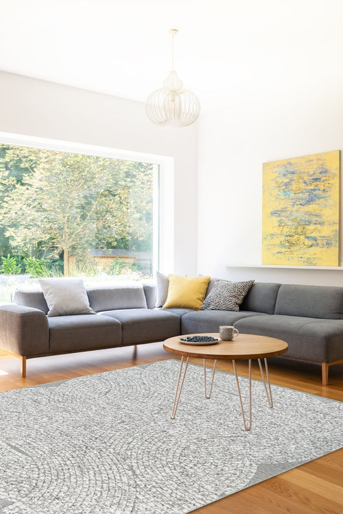 AFK Living vloerkleed Curve - reliëfeffect - grijs - 160 x 230 cm - vtwonen shop