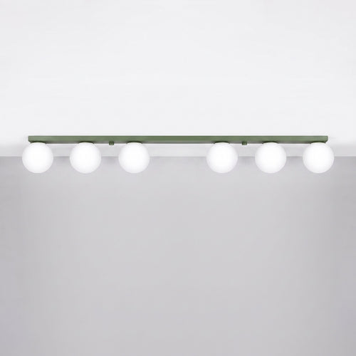 Sollux Lighting Plafondlamp YOLI 6 olijfgroen - 120x12x14,5cm