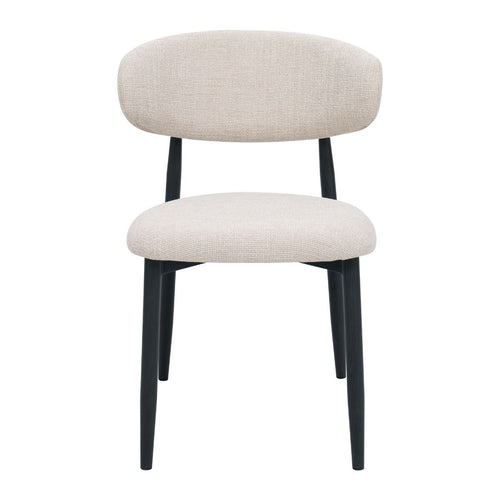 Giga Meubel Eetkamerstoel Alexia - Beige/Zwart - 52x56x77cm - Set van 2