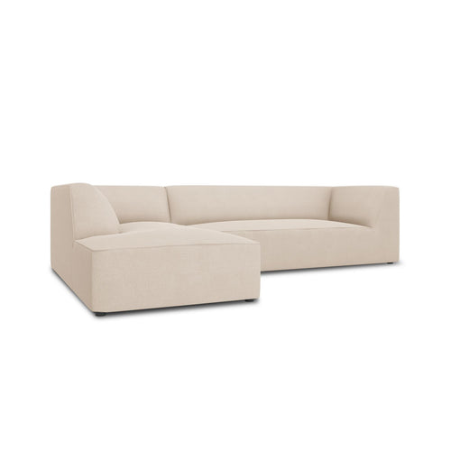 Cosmopolitan Design - Modulaire hoekbank links Siena 4-zits, structurele stof beige - 180x273x69cm
