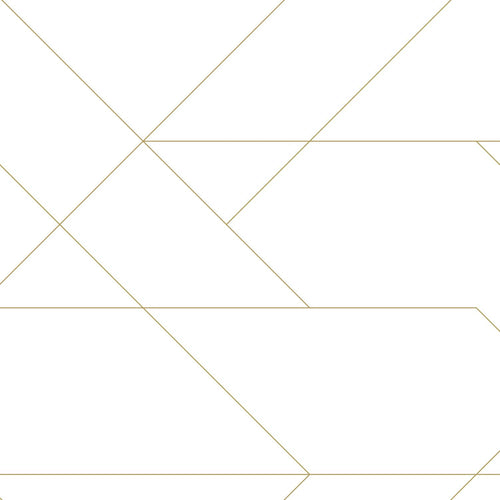 ESTAhome behang grafische lijnen wit en goud - 53 cm x 10.05 m - 139143