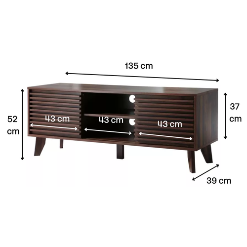 Calicosy - FRIBOURG TV-meubel - Donker hout - 39x135x51,5 cm