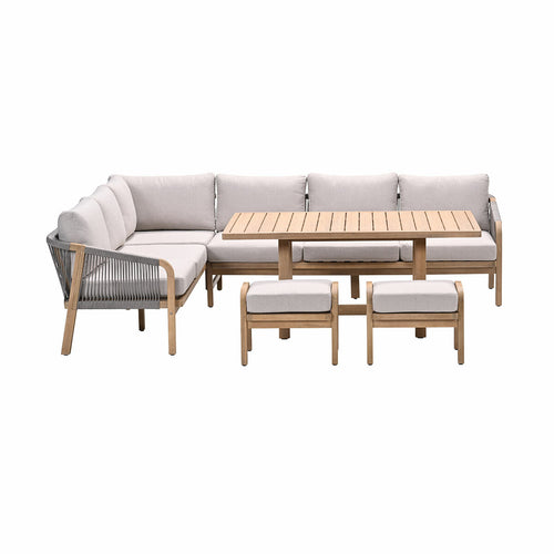 Garden Impressions lounge dining set Alora grey sand - 5-delig links