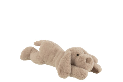 J-Line knuffel Hond Liggend - textiel - beige