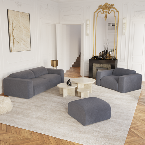 Sia Home - Zitzak MYRA - getextureerd fluweel grijs 75cm