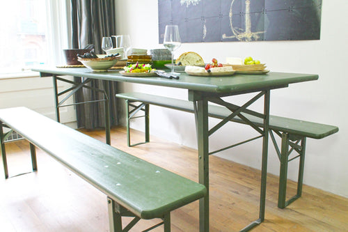 MaximaVida inklapbare biertafel Berlijn 200 x 70 cm olijfgroen - FSC hout