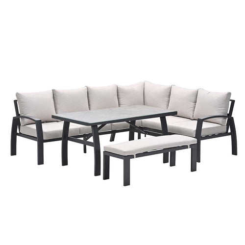 Garden Impressionslounge dining set Cameron 5-delig rechts - desert sand