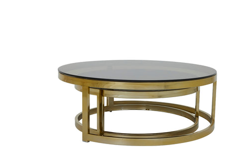 Light & Living salontafel MILAGRO - Ø100.5x36.5cm - goud - Set van 2