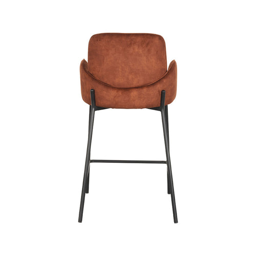 LABEL51 Barkruk Jari - Bruin Velvet - Zithoogte 65cm - Set van 2 - vtwonen shop