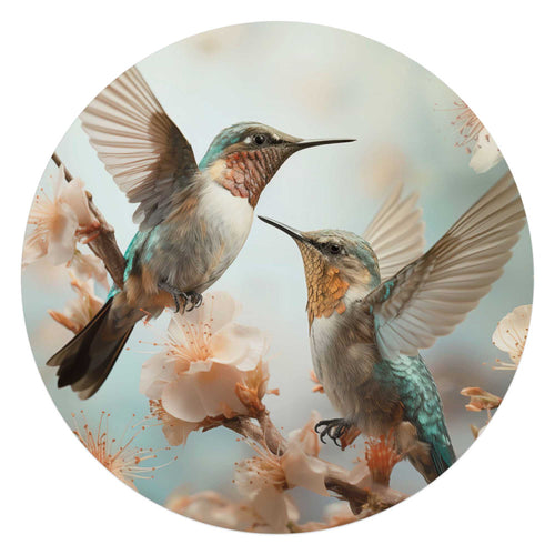 Reinders Kolibri in de lente glasschilderij -  beige - hobbyruimte - Ø 70cm