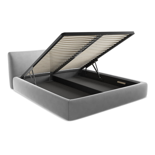 LaMiaSofa Bed met opbergruimte Milano - velours - grijs - 200x228x82