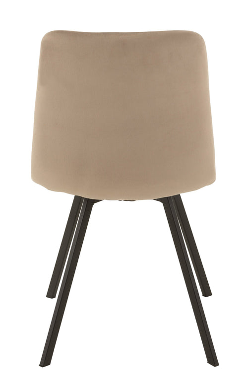 J-Line stoel Morgan - textiel/metaal - beige - 2 stuks