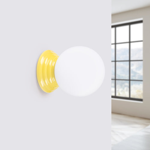 Sollux Lighting Wandlamp ZORI geel IP44 - 12x16x12cm