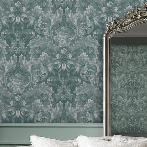 Laura Ashley Apolline Behang - Bloemen - 10mx52cm - Groen