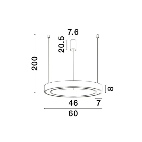 Merano Hartford Geïntegreerde LED Hanglamp Plafondlamp Sandy White Aluminium LED 50W 2733Lm 2700K - 4000K + Afstandsbediening