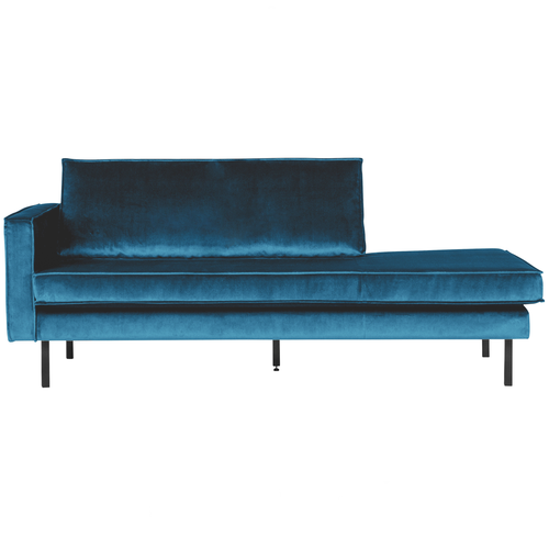 WOOOD daybed links Rodeo - Velvet - Blauw - 85x203x86