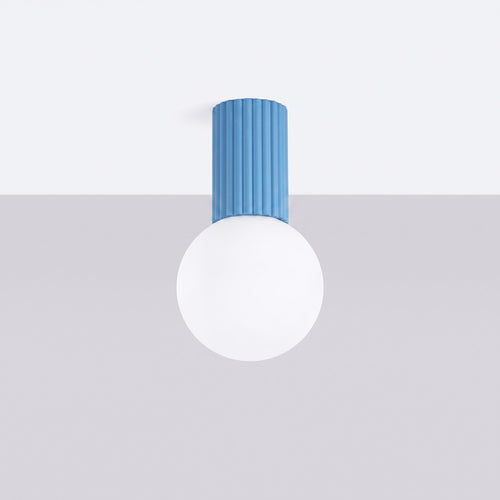 Sollux Lighting Plafondlamp HALO lichtblauw IP44 - 12x12x21cm