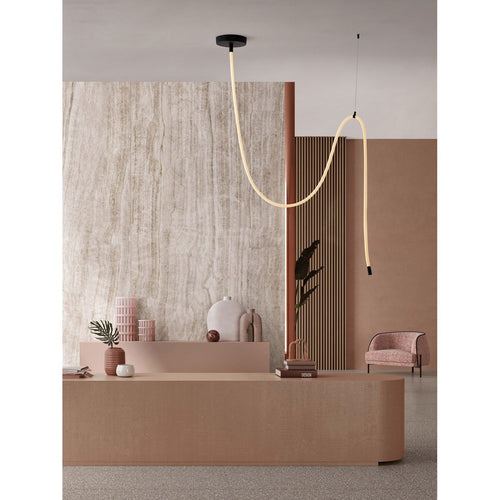 Nova Luce ILANE Geïntegreerde LED-hanglamp voor plafond, zandkleurig zwart, Triac dimbaar, 33W, 2499lm, 3000K