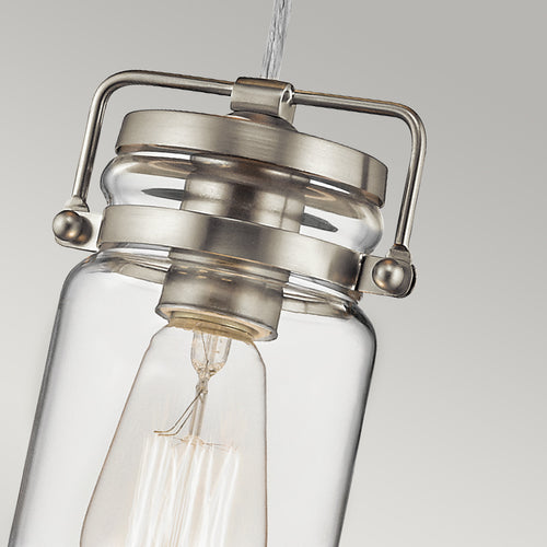 Elstead Brinley - 1-lichts plafondlamp mini geborsteld nikkel, E27