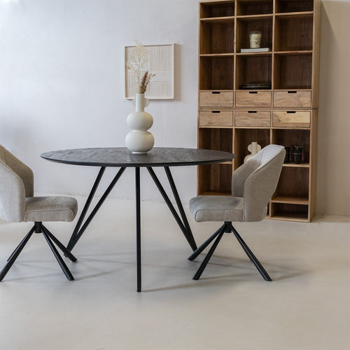 Giga Meubel Eettafel Marly - Rond - Mangohout - 130cm - vtwonen shop