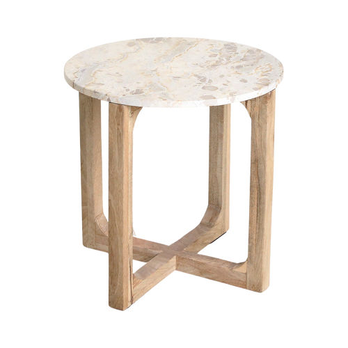 Marmeren bijzettafel Créme - 50x50x50 cm - 50x50x50 cm