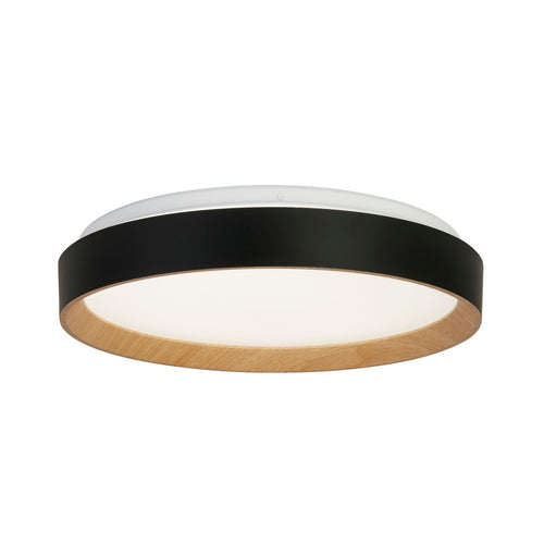 Searchlight Sorrento LED plafondlamp zwart met houtprint