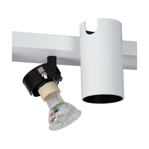 Atmooz plafondlamp Era 5 - wit - zwart binnenin - 120 x 7 x H 10 cm - GU10