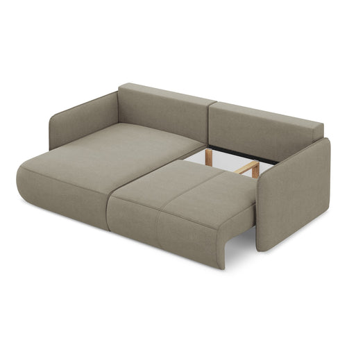 LaMiaSofa hoekbank links Palermo - textuurstof - donkerbeige - 207x148x86