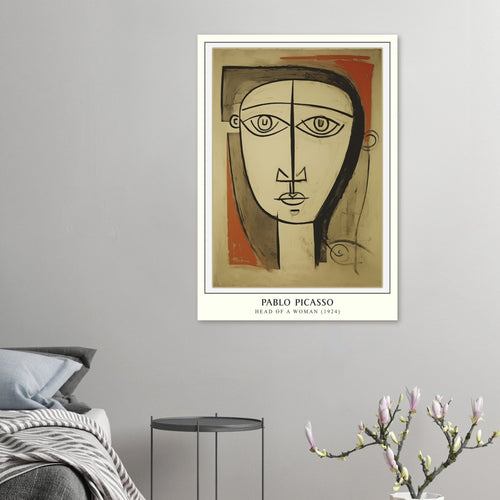 Artfulprints Poster Pablo Picasso - Head of a woman   - 30x40 cm - Bruin