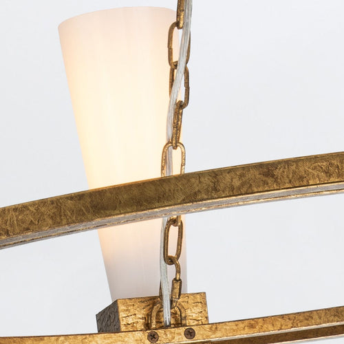 Zylindrische Pendelleuchte, modernes Antik-Gold, 4 x E27