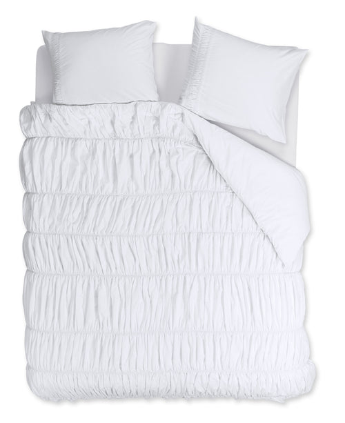 Rivièra Maison Dekbedovertrek Ruffle - 200 x 200/220 cm - Wit