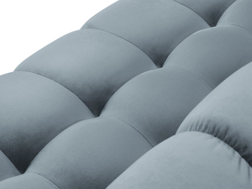 Cosmopolitan Design Panoramische hoekbank links Bali 7-zits, flueel, lichtblauw - 256x327x75cm
