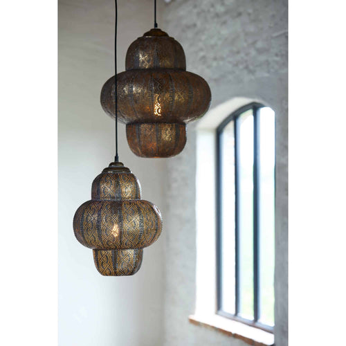 Light & Living hanglamp Ryota - bruin - Ø30.5cm