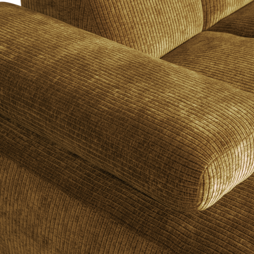 WOOOD chaise longue links Mojo - Geweven Ribstof - Honing Geel