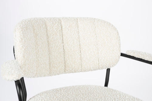 Housecraft Living Jolien Eetkamerstoelen armleuning Zwart/Bouclé - Set van 2 - vtwonen shop