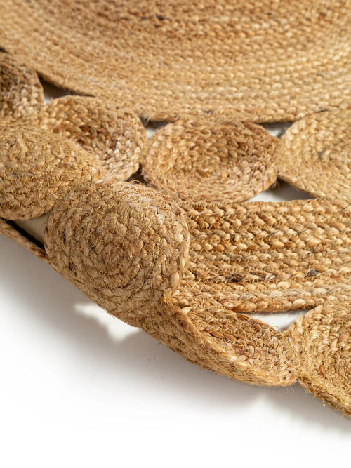 benuta jute vloerkleed Jutta - lichtbruin - ø 120 cm