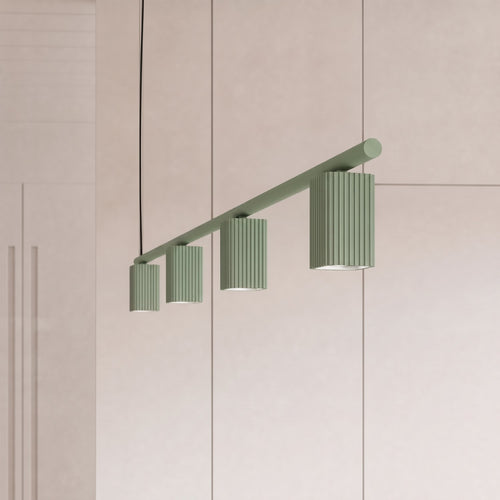Sollux Lighting Kroonluchter RAYO 4 saliegroen - 122x6x208cm