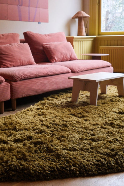 Interieur05 vloerkleed Pilo - hoogpolig - olijfgroen - 160 x 230 cm