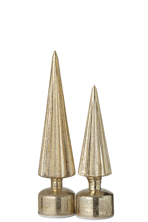 J-Line decoratie Kerstboom Draaiend - glas - goud - large - LED - vtwonen shop