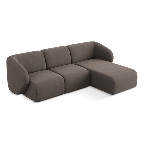 LaMiaSofa hoekbank rechts Cervo - bouclé - chocolade - 248x166x100