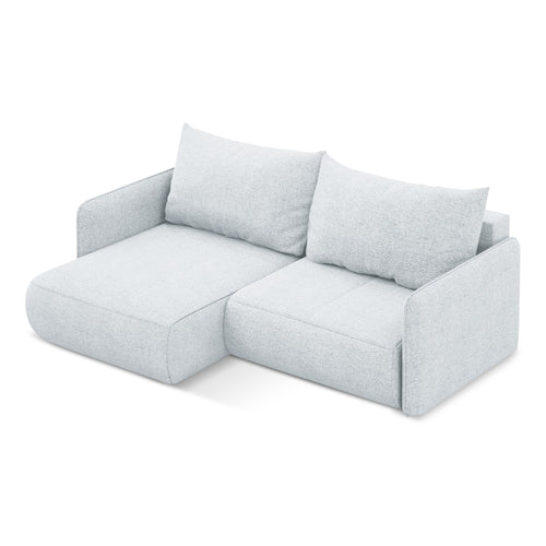 LaMiaSofa hoekbank links Palermo - chenille stof - lichtblauw - 207x148x86