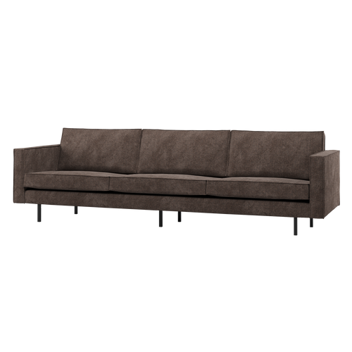 WOOOD 3-zits bank Rodeo - Ribstof - Bruin - 85x277x86