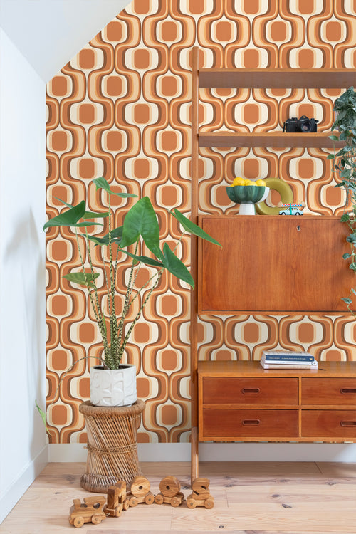 ESTAhome behang retro ornamenten terracotta - 50 x 900 cm - 131585 - vtwonen shop