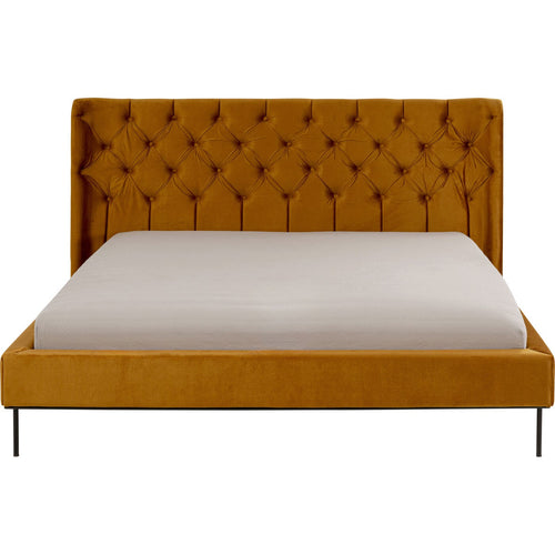 Kare Design Bed Audrey 180x200cm fluweel oker