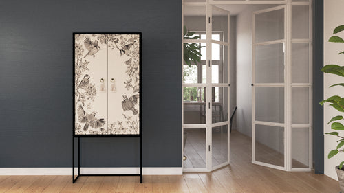 Kast dressoir met 2 deuren van MDF met grijsachtig wit en zwart patroon - vtwonen shop