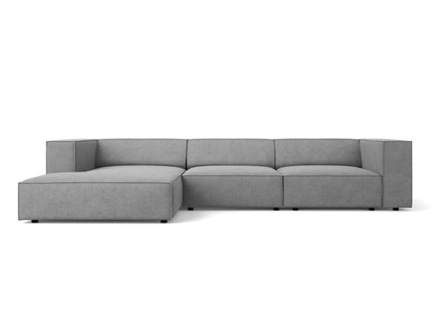 Cosmopolitan Design linker hoekbank Arendal 4-zits, chenille met ribbeleffect, donkergrijs - 166x284x70cm